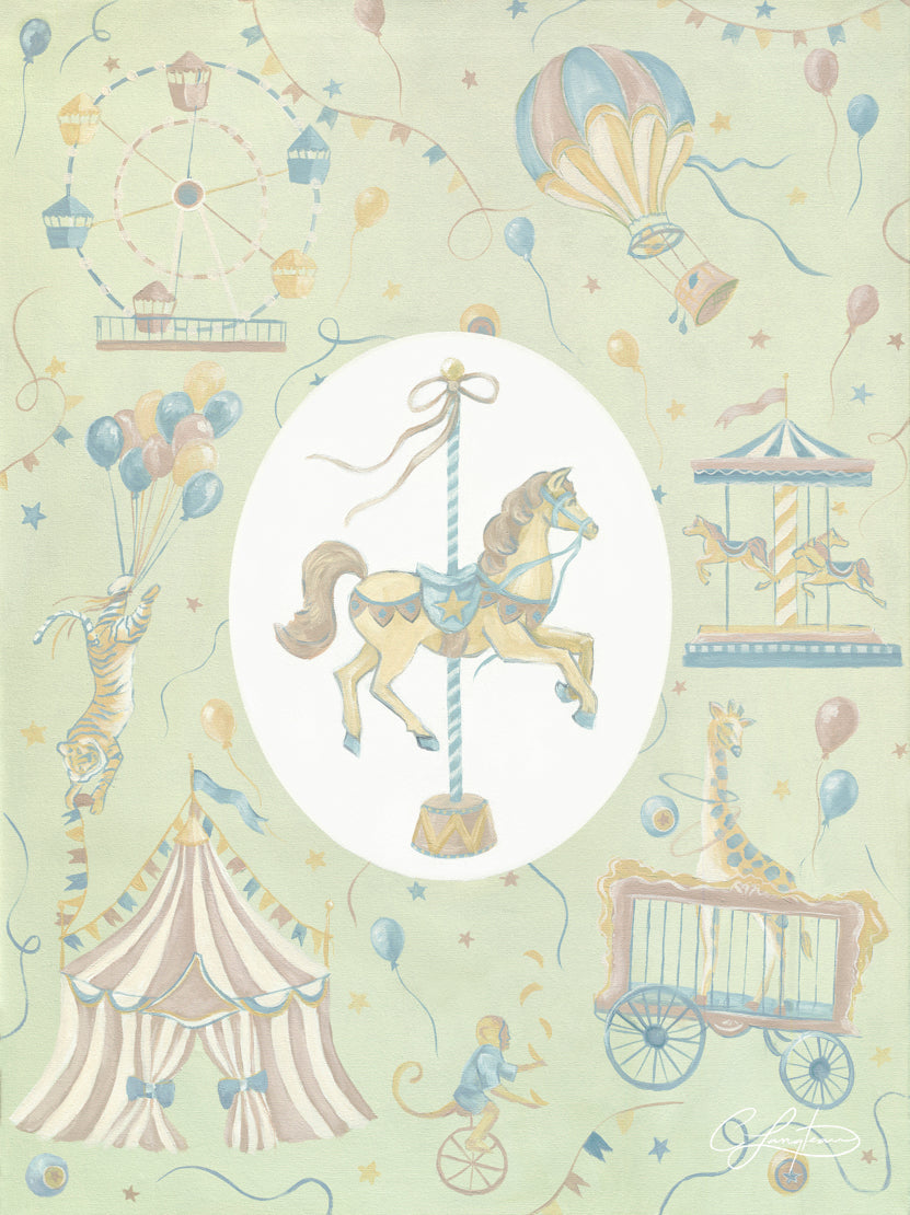 Step Right Up Little One: Carousel (with background)
