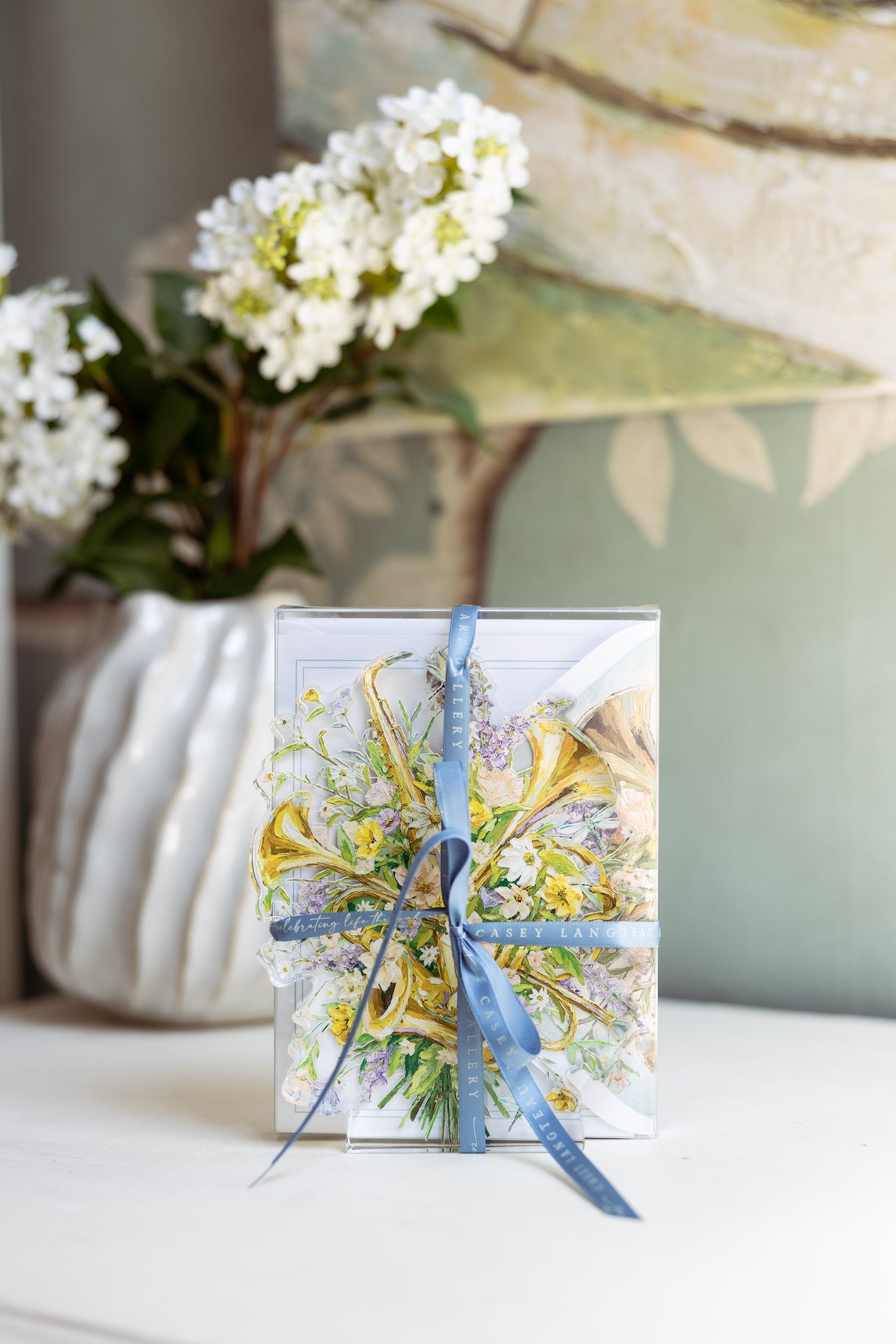 Notecard + Acrylic Bundle Brass Bouquet