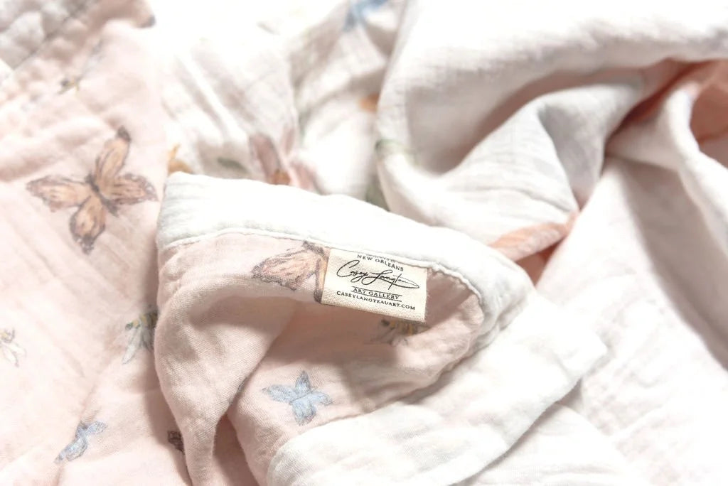 Dressed in Butterflies and Bows Double Sided Baby Blanket
