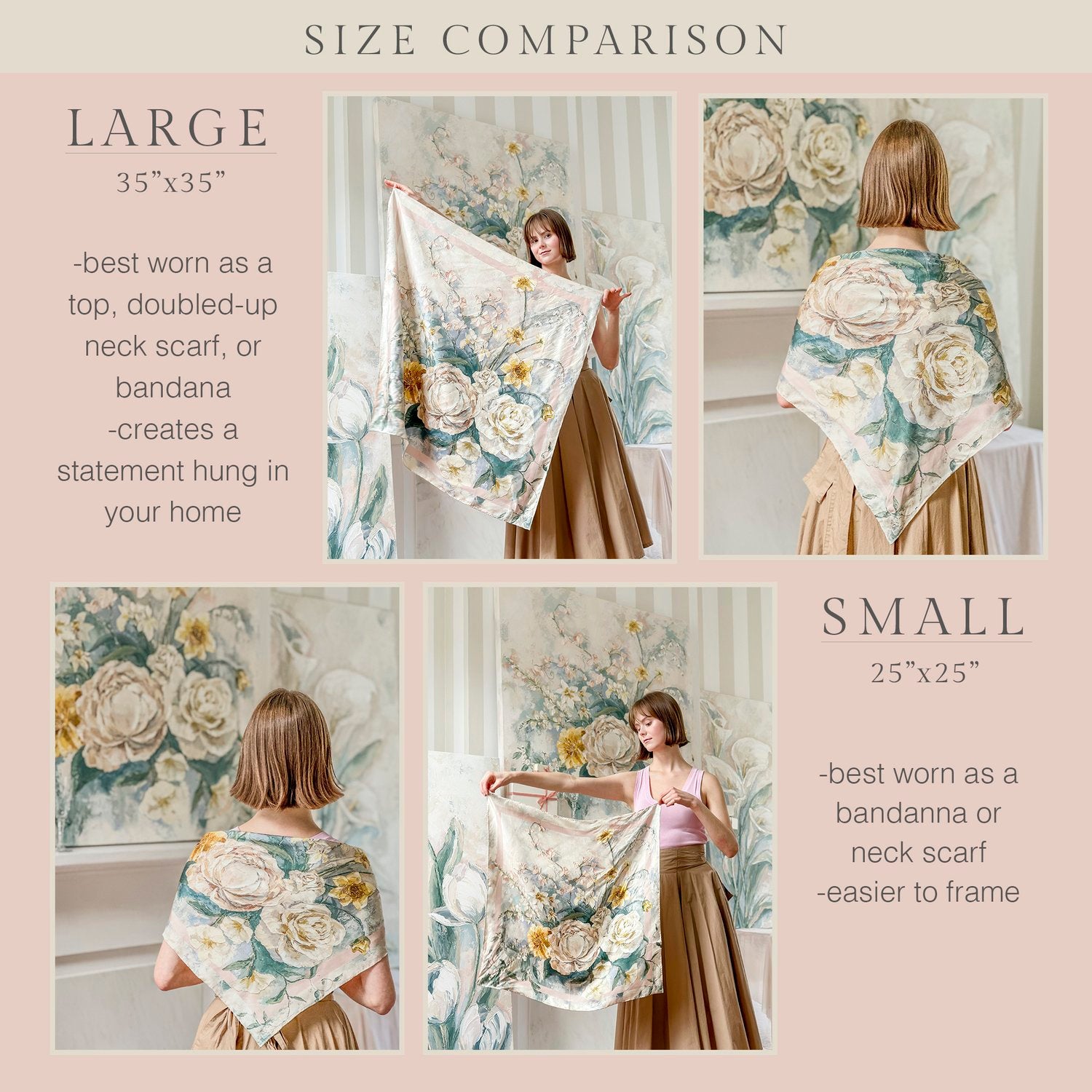 Large Silk Scarf - "I Love You More, Always"