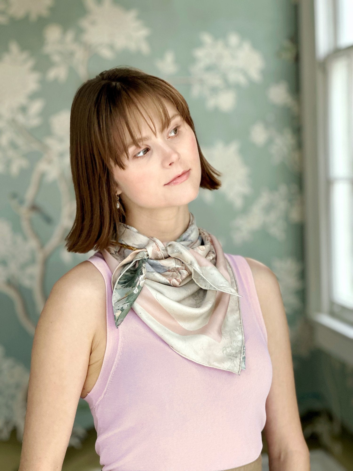 Large Silk Scarf - "I Love You More, Always"