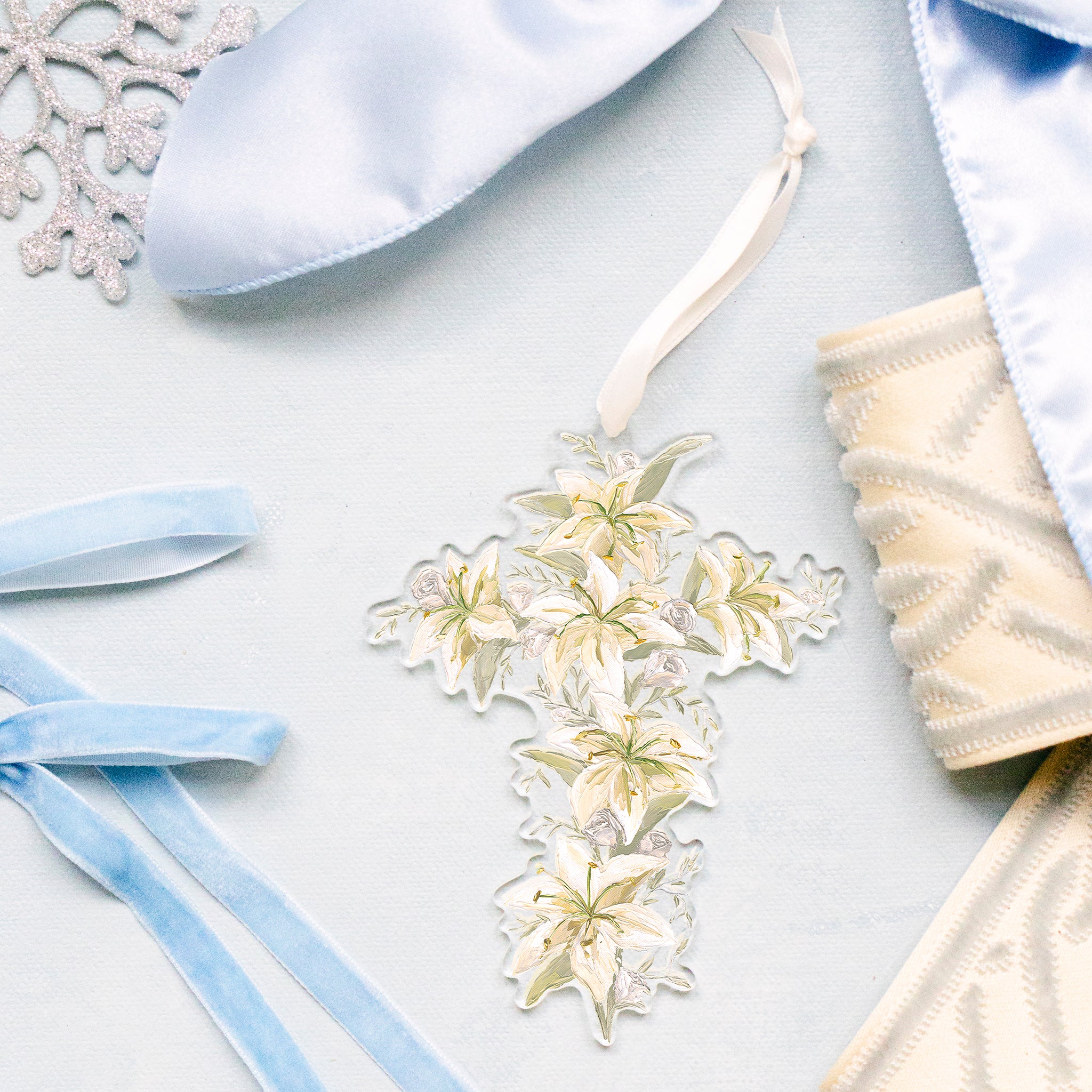 I Pray for You: Cross Ornament