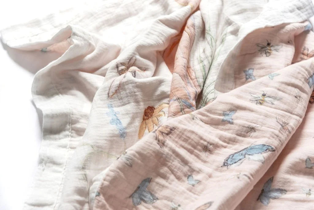 Dressed in Butterflies and Bows Double Sided Baby Blanket