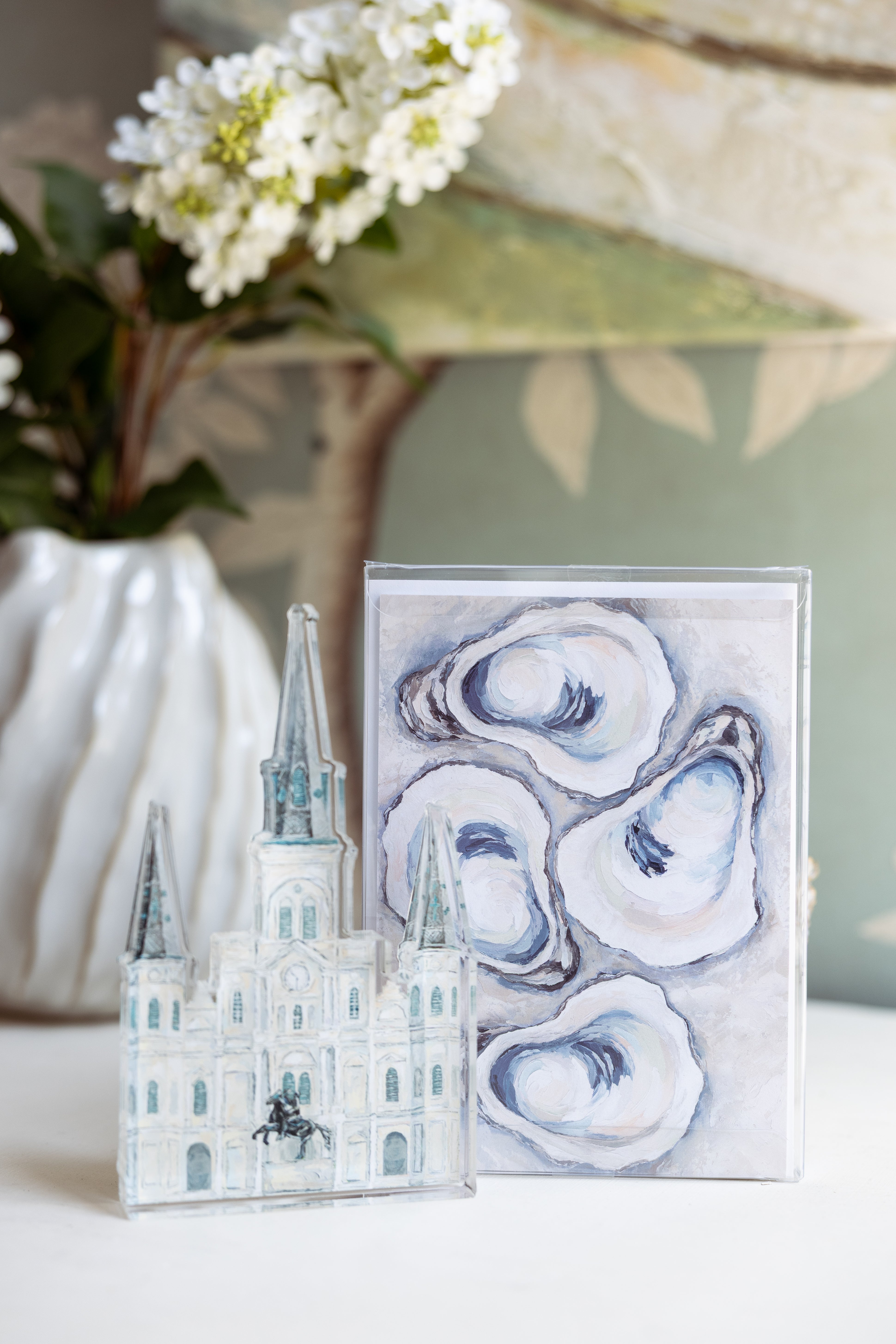 Notecard + Acrylic Bundle Oyster & Cathedral
