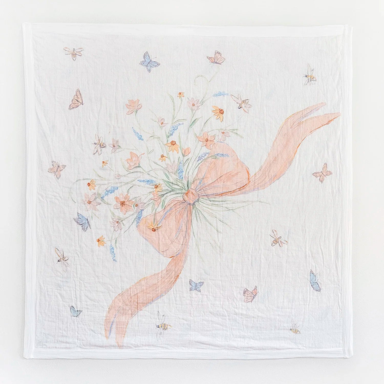 Dressed in Butterflies and Bows Double Sided Baby Blanket