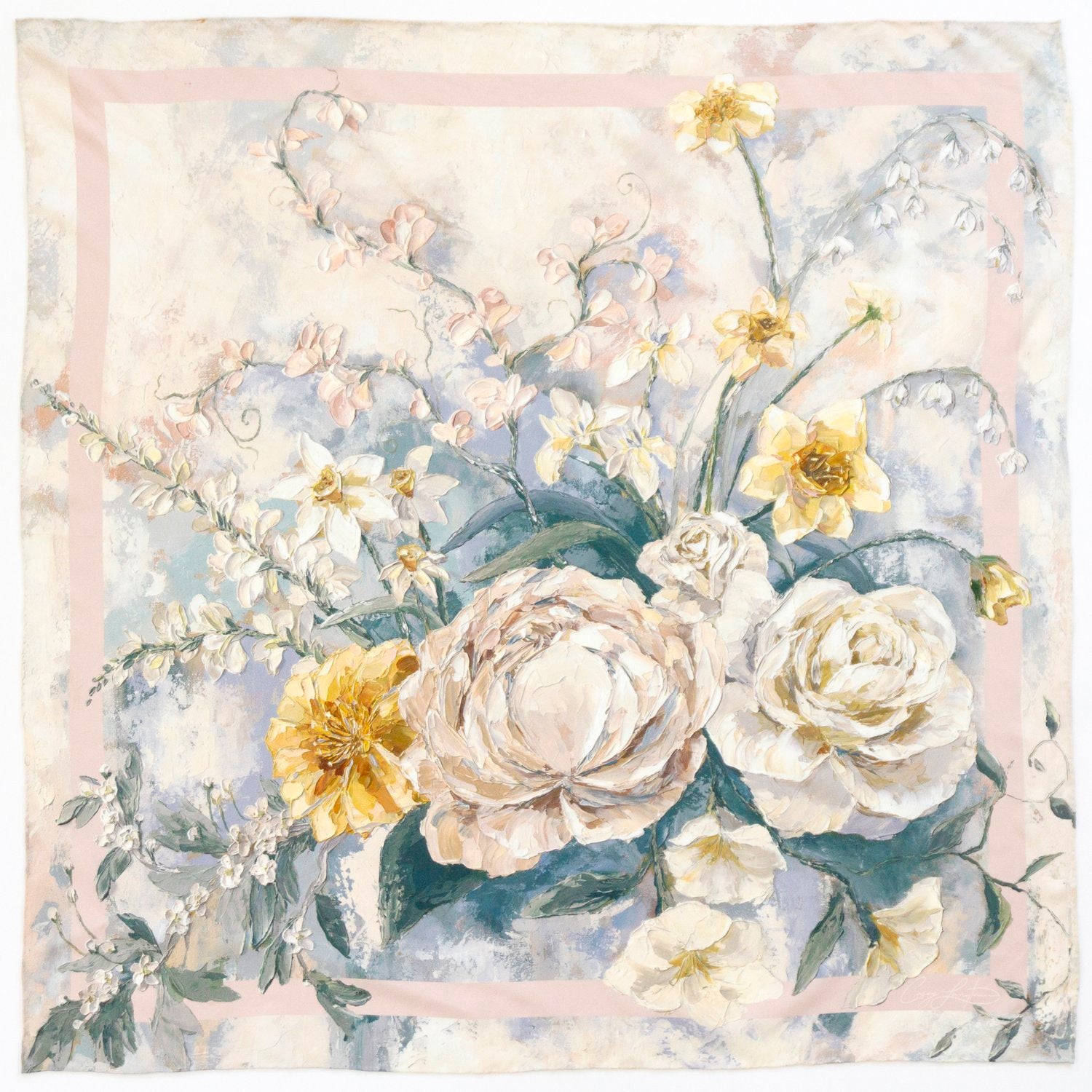 Large Silk Scarf - "I Love You More, Always"