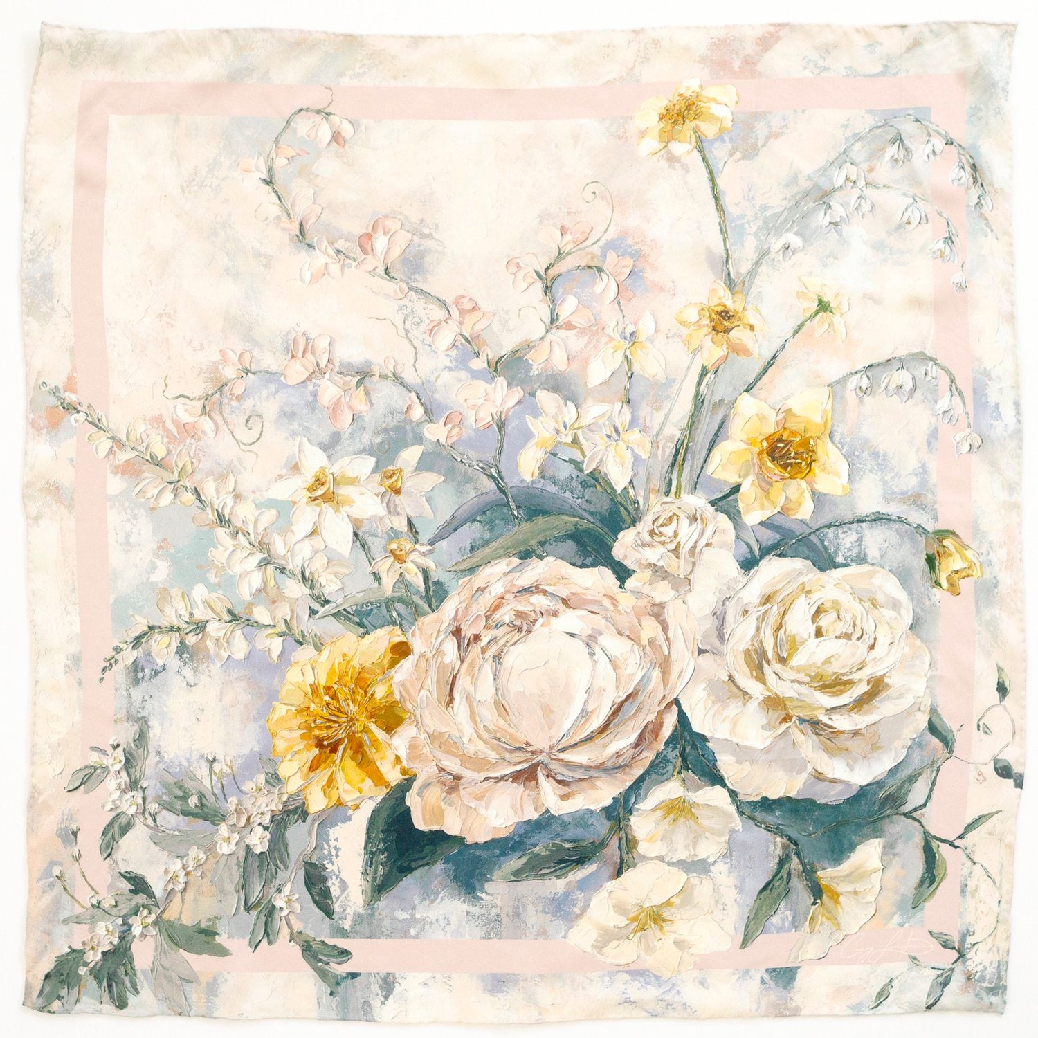 Small Silk Scarf - "I Love You More, Always"
