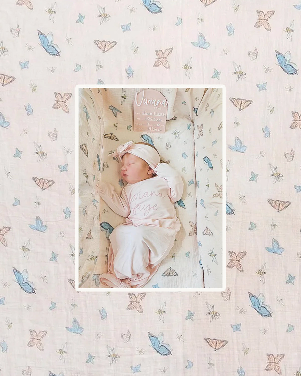 Dressed in Butterflies and Bows Double Sided Baby Blanket